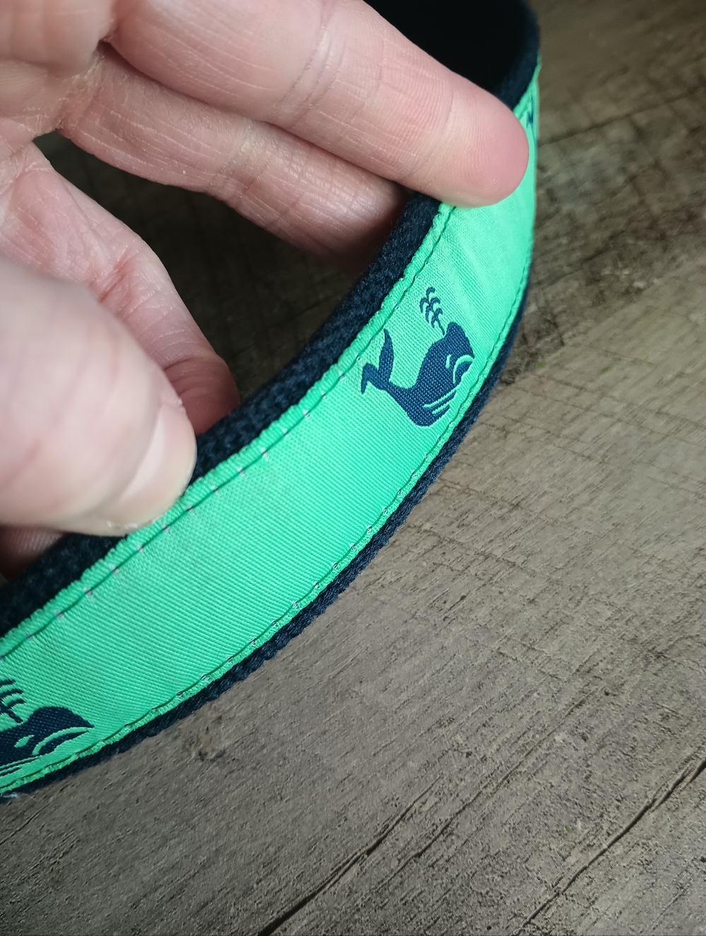 Womens Whimsical Whale Ribbon Belt XS/S Green Buckle Preppy Quirky - Picture 5 of 6
